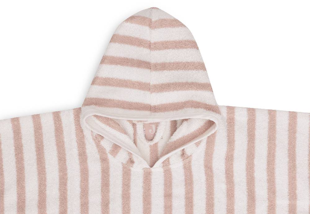Jollein Badeponcho Stripe Frottee Wild Rose GOTS Jubiläumsangebot
