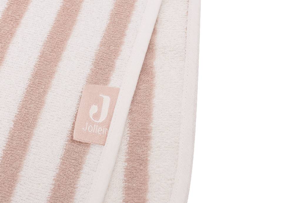 Jollein Badeponcho Stripe Frottee Wild Rose GOTS Jubiläumsangebot