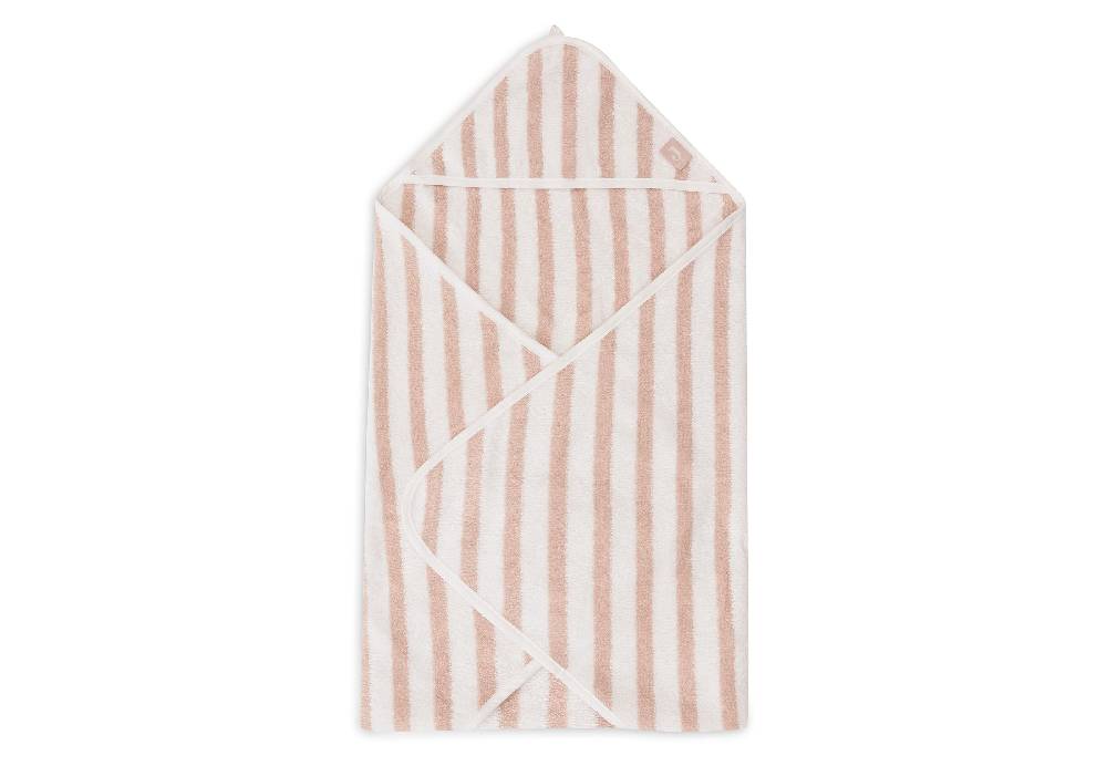 Jollein Kapuzenhandtuch 75x75cm Stripe Terry Wild Rose GOTS Super Sparpreis
