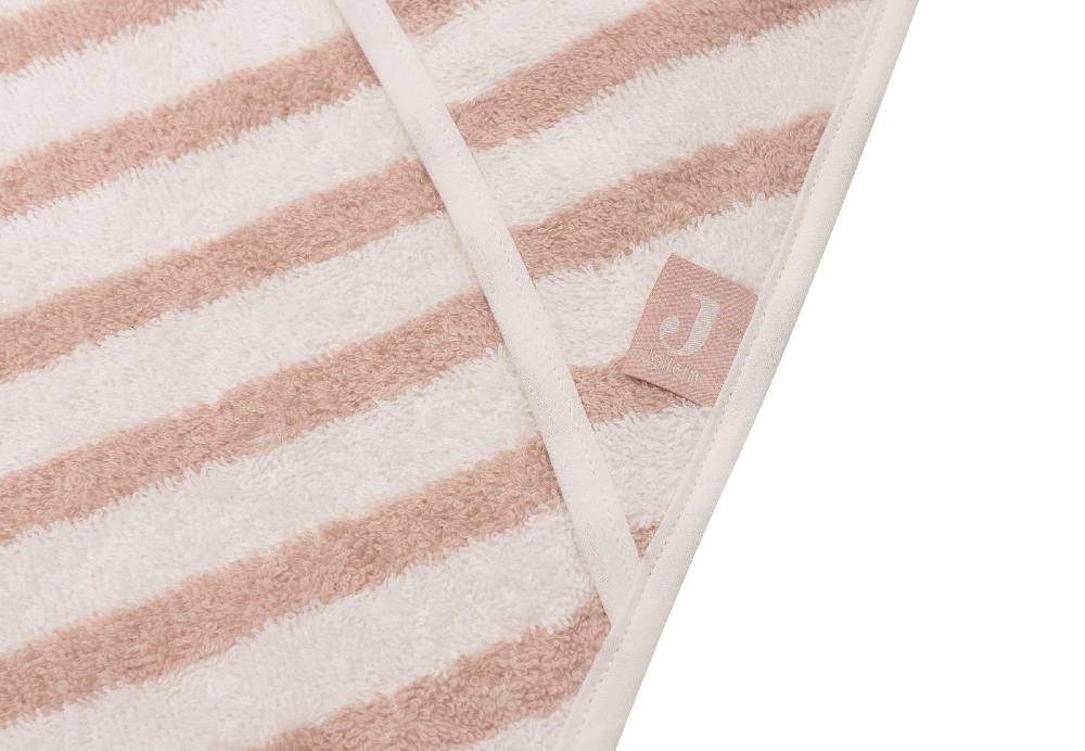 Jollein Kapuzenhandtuch 75x75cm Stripe Terry Wild Rose GOTS Super Sparpreis