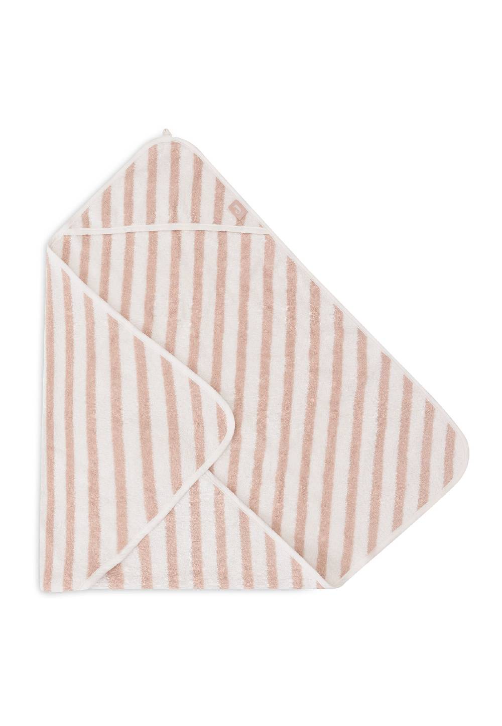 Jollein Kapuzenhandtuch 75x75cm Stripe Terry Wild Rose GOTS Super Sparpreis