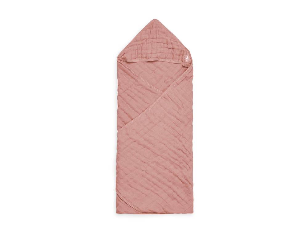 Jollein Kapuzenhandtuch Wrinkled Cotton 75x75cm Rosewood Begrenzte Freigabe