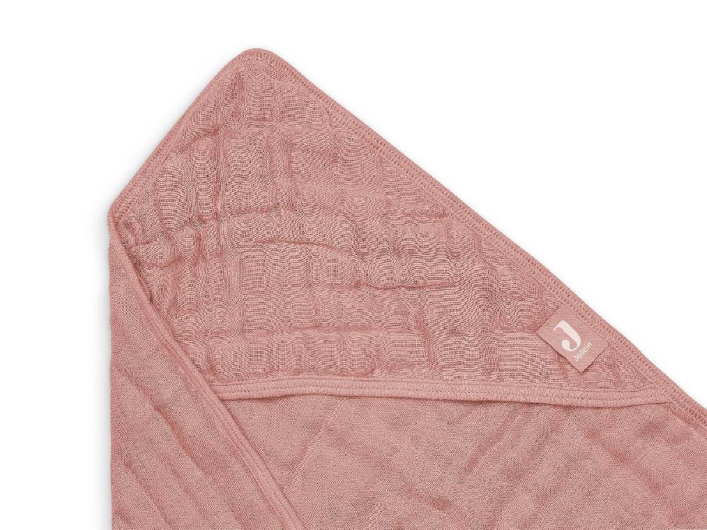 Jollein Kapuzenhandtuch Wrinkled Cotton 75x75cm Rosewood Begrenzte Freigabe