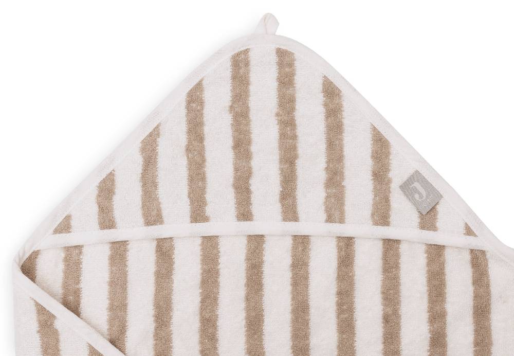 Jollein Kapuzenhandtuch 75x75cm Stripe Terry Olive Green GOTS Letzte 3 Tage