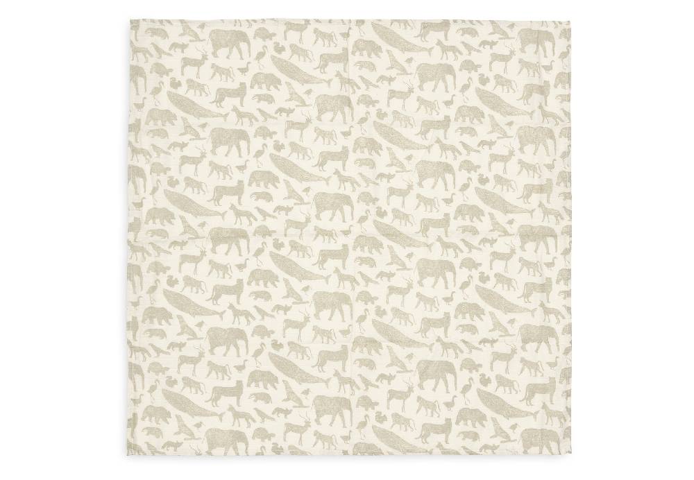 Jollein Spucktuch Hydrophill 70x70cm Animals Olive Green (3pack) Sonderangebot der Fabrik