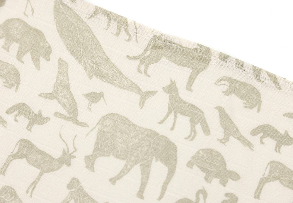 Jollein Spucktuch Hydrophill 70x70cm Animals Olive Green (3pack) Sonderangebot der Fabrik