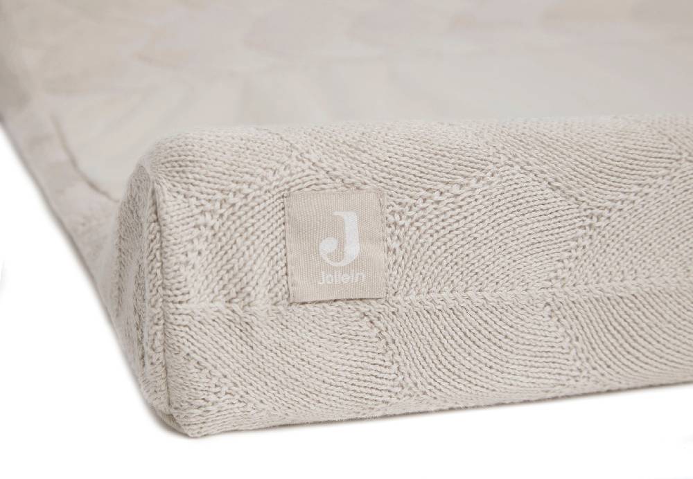 Jollein Wickelauflagenbezug 50x70cm Shell Knit Nougat GOTS Günstig kaufen