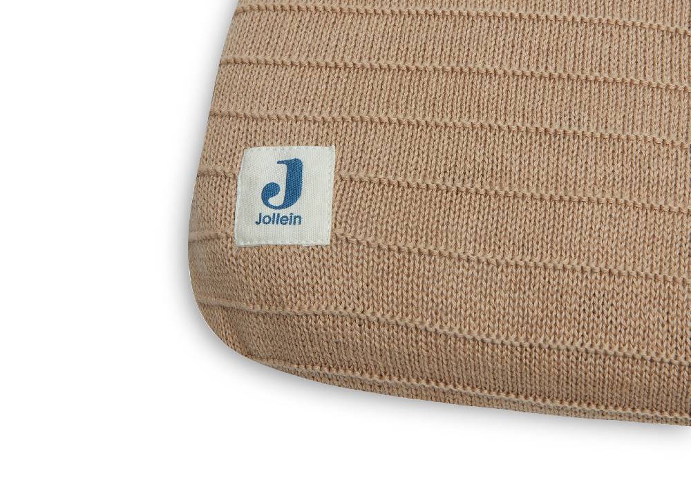 Jollein Wickelauflagenbezug 75x85cm Pure Knit Biscuit GOTS Versandkostenfrei