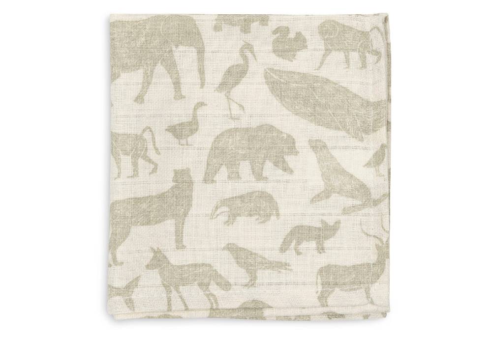 Jollein Spucktücher Hydrophil 31x31cm Animals Olive Green (3pack) Black Friday
