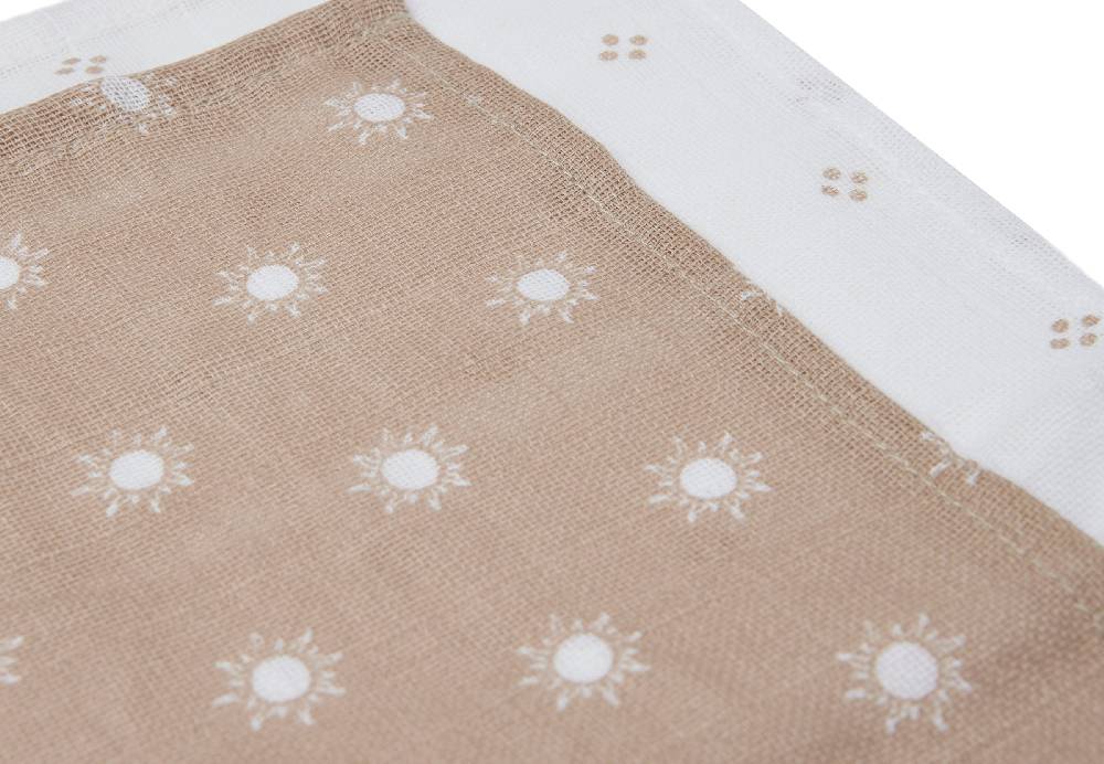 Jollein Spucktuch Musselin Pointelle Sun - Biscuit - GOTS - 2 Stück Cyber Monday