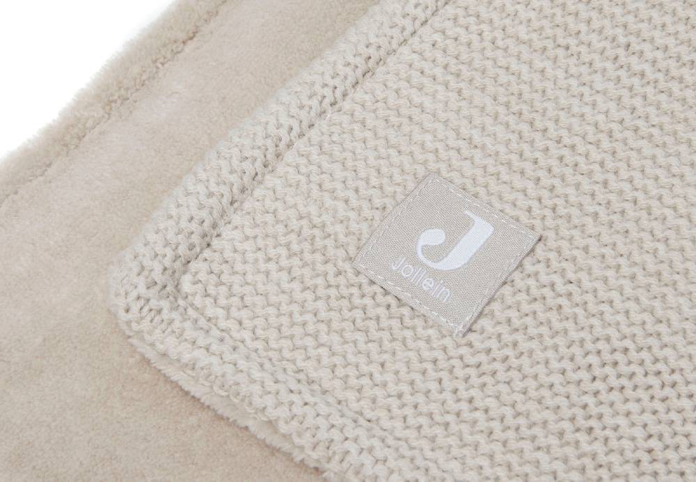 Jollein Decke Wiege 75x100cm Basic Knit Nougat/Fleece Räumungsverkauf
