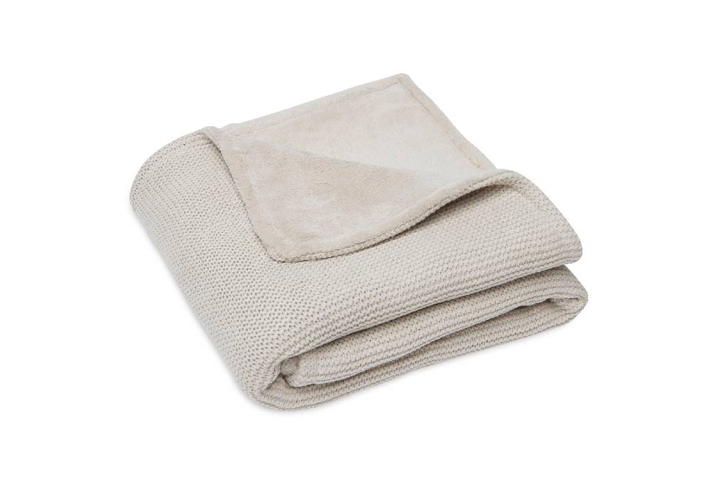 Jollein Decke Wiege 75x100cm Basic Knit Nougat/Fleece Räumungsverkauf