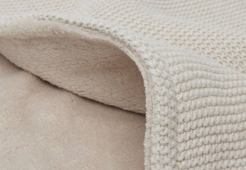 Jollein Decke Wiege 75x100cm Basic Knit Nougat/Fleece Räumungsverkauf