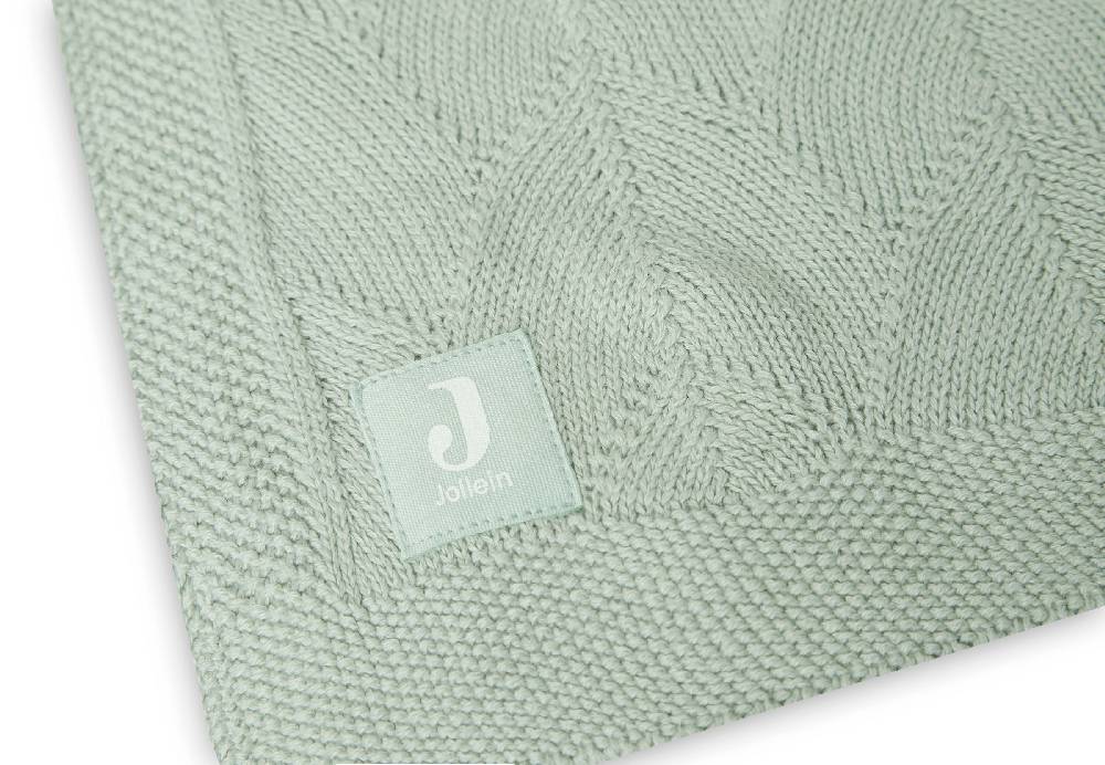 Jollein Decke Wiege 75x100cm Shell Knit Sea Foam GOTS Riesige Ersparnisse