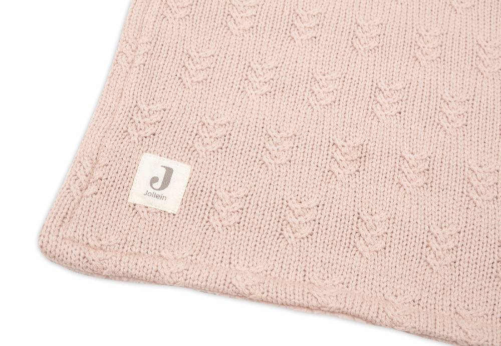 Jollein Decke Wiege 75x100cm Grain Knit Wild Rose/Velvet Tiefpreis