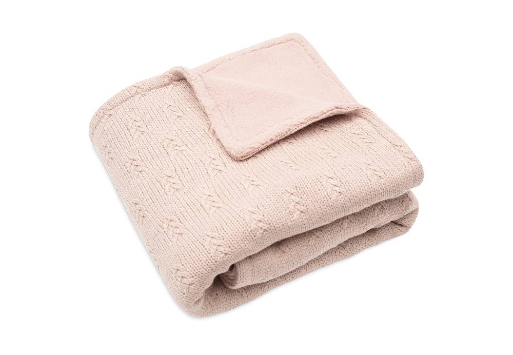 Jollein Decke Wiege 75x100cm Grain Knit Wild Rose/Velvet Tiefpreis
