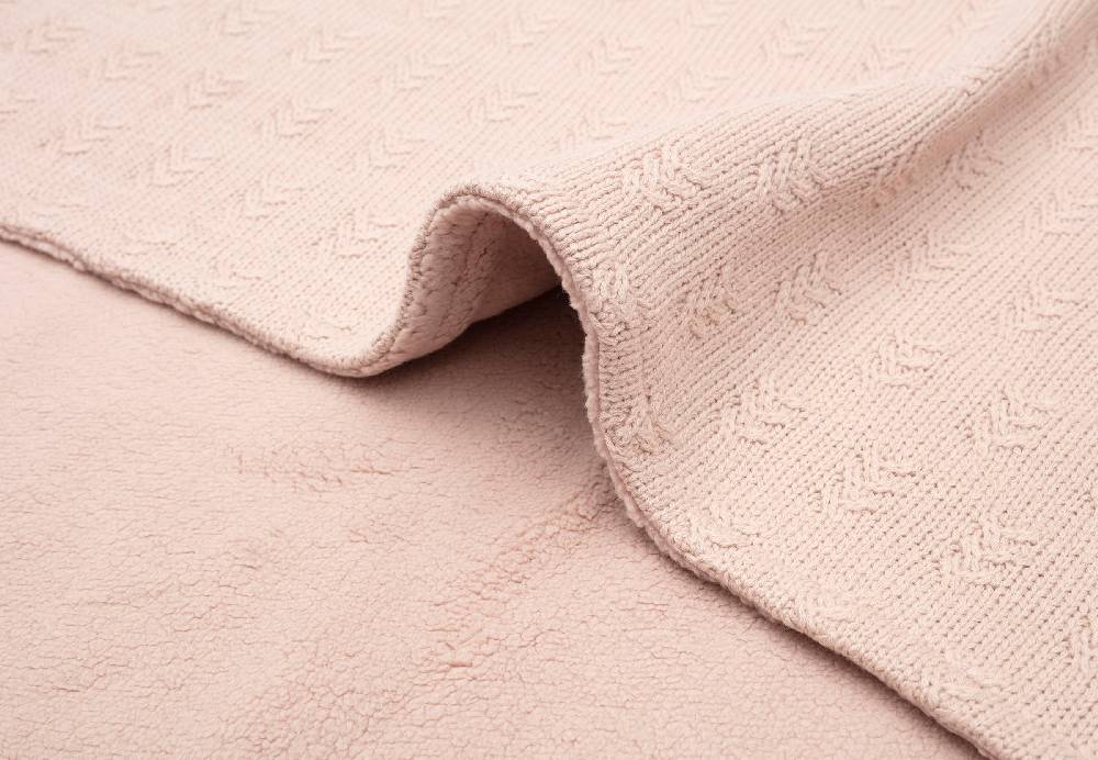 Jollein Decke Wiege 75x100cm Grain Knit Wild Rose/Velvet Tiefpreis