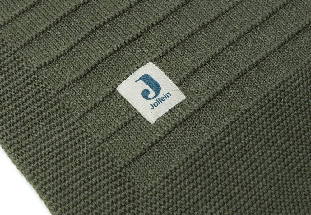 Jollein Decke Wiege 75x100cm Pure Knit Leaf Green GOTS Super Sparpreis