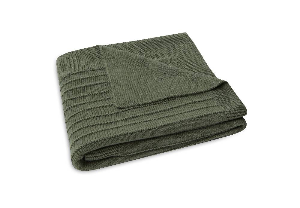 Jollein Decke Wiege 75x100cm Pure Knit Leaf Green GOTS Super Sparpreis