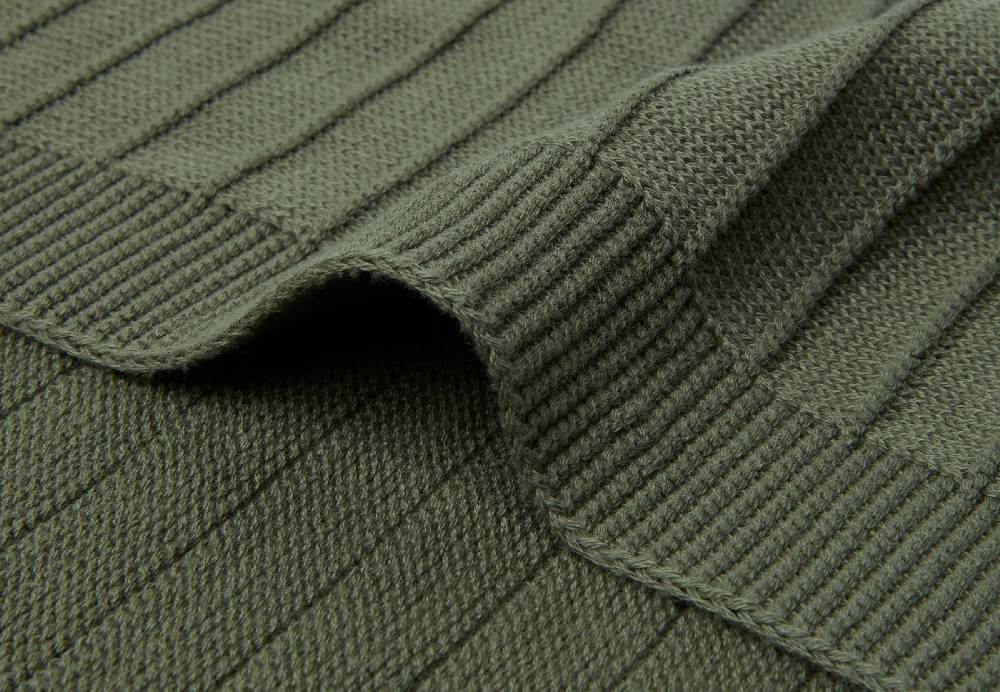Jollein Decke Wiege 75x100cm Pure Knit Leaf Green GOTS Super Sparpreis