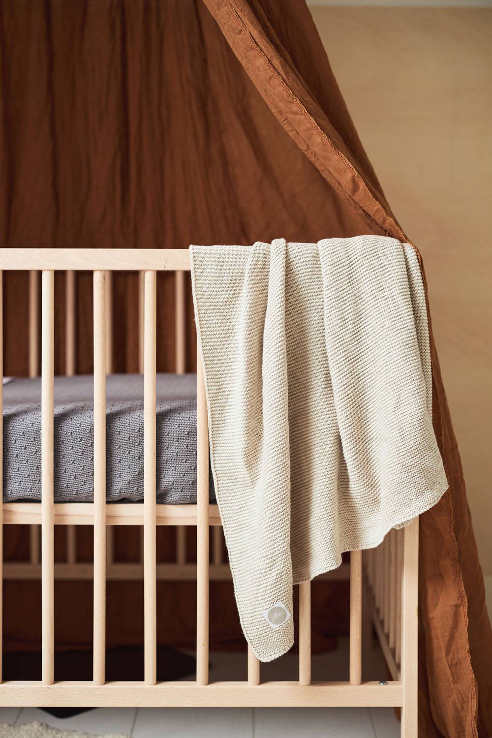 Jollein Decke Kinderbett 100x150cm Basic Knit Nougat Wochenangebot