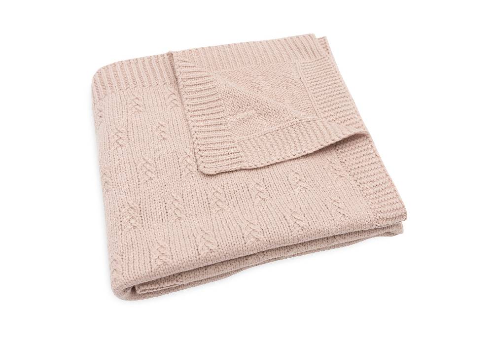 Jollein Decke Wiege 75x100cm Grain Knit Wild Rose Begrenzte Freigabe