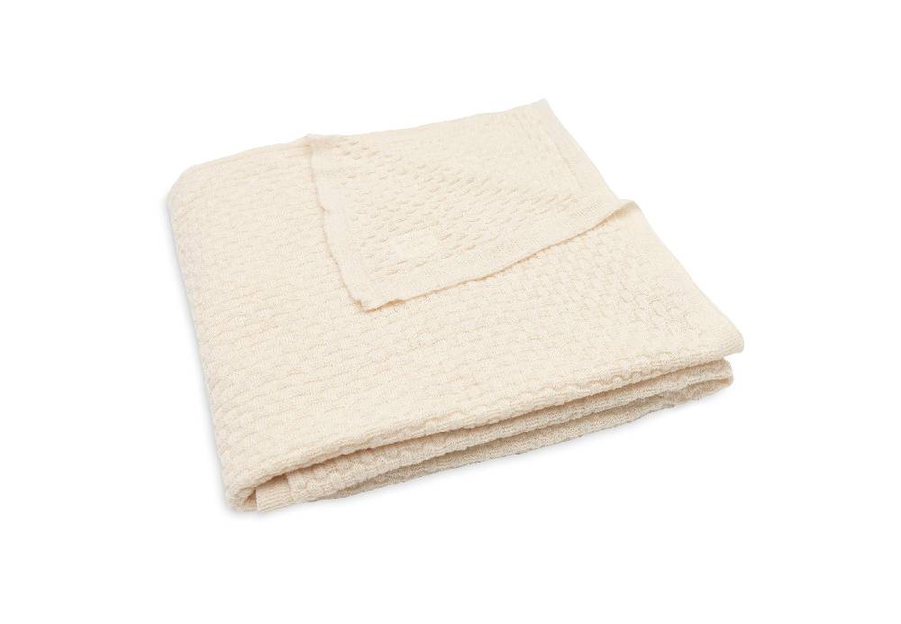 Jollein Decke Kinderbett 100x150cm Weave Knit Merino wool Oatmeal Letzte 3 Tage
