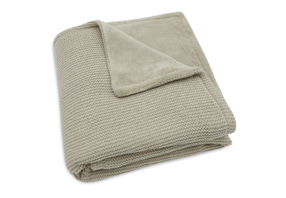 Jollein Decke Wiege 75x100cm Basic Knit Olive Green/Fleece JETZT KAUFEN