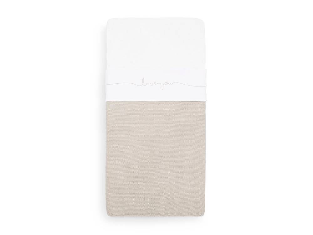 Jollein Bettlaken Wiege 75x100cm Love you Nougat Discount Store für neue Produkte