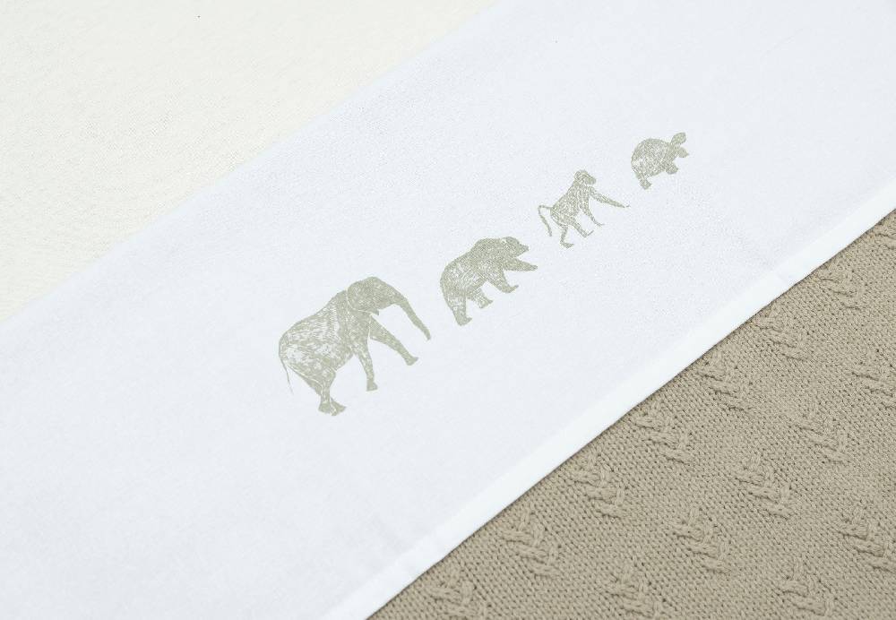 Jollein Bettlaken Wiege 75x100cm Animals Olive Green Black Friday Preise
