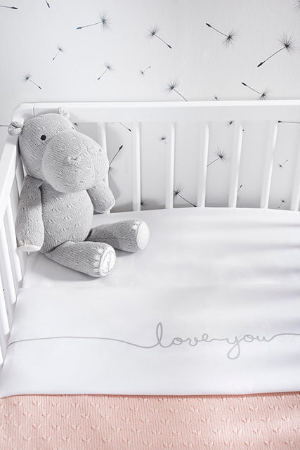 Jollein Bettlaken Wiege 75x100cm Love you Grey zollfrei