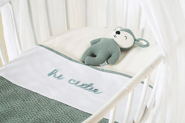 Jollein Bettlaken Wiege 75x100cm Hi cutie Ash Green 50% Rabatt für begrenzte Zeit
