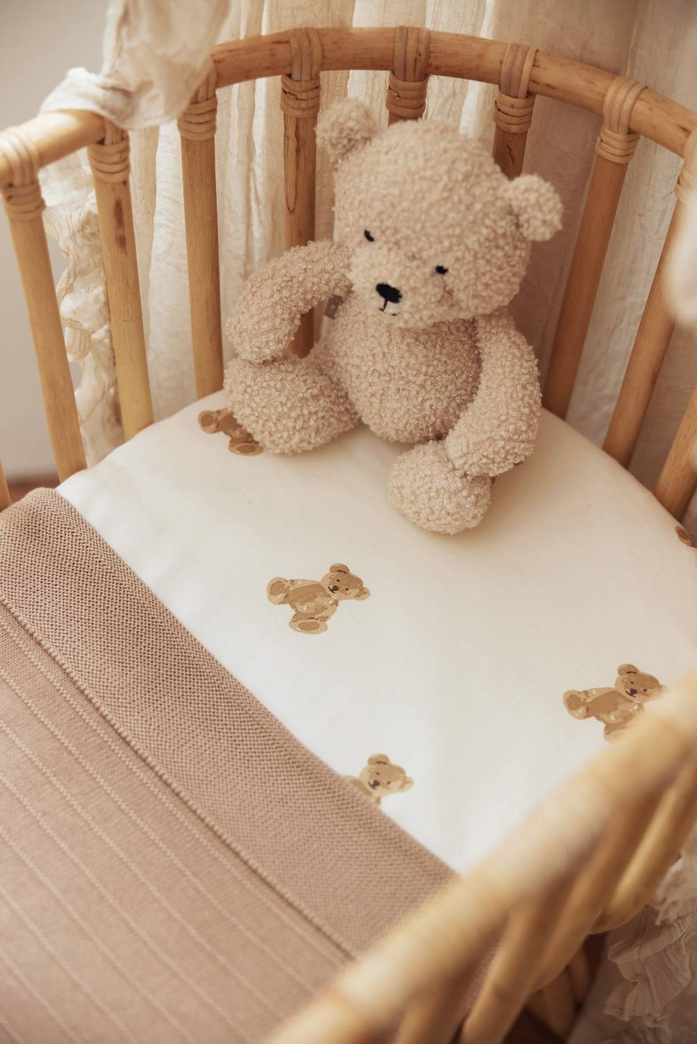 Jollein Spannbettlaken Jersey 40/50x80/90cm Teddy Bear Clearance-Verkauf