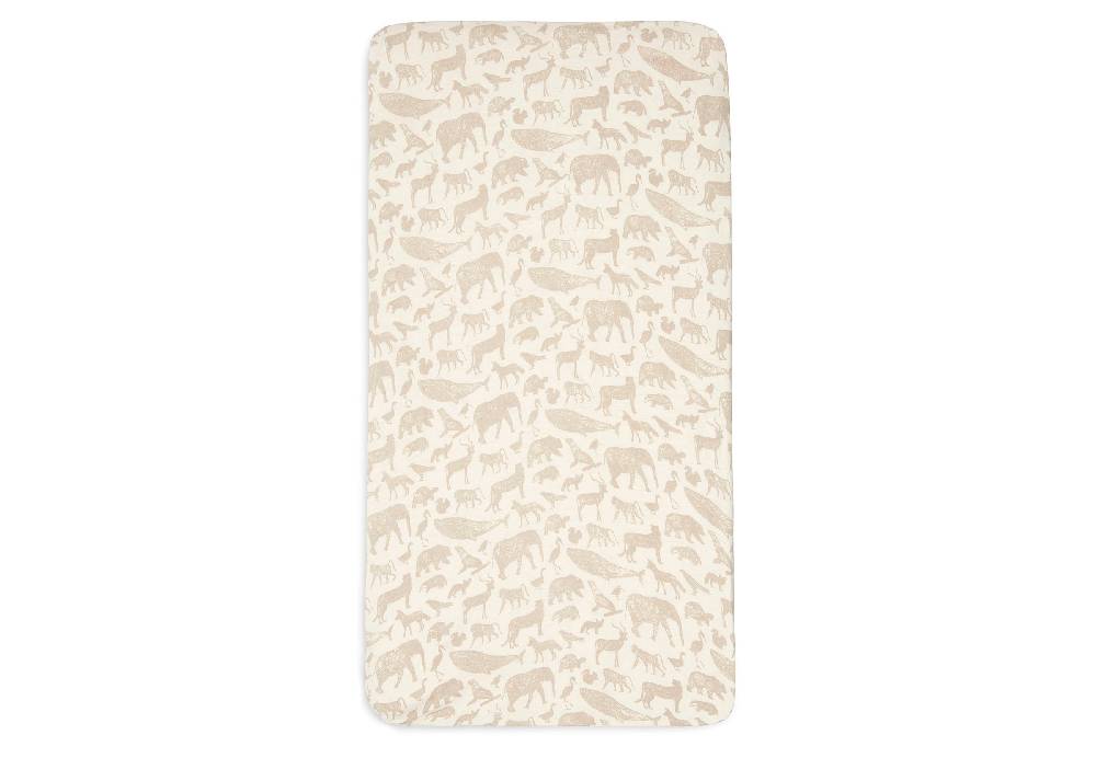 Jollein Spannbettlaken Jersey 70x140/75x150cm Animals Nougat Günstiger Verkauf
