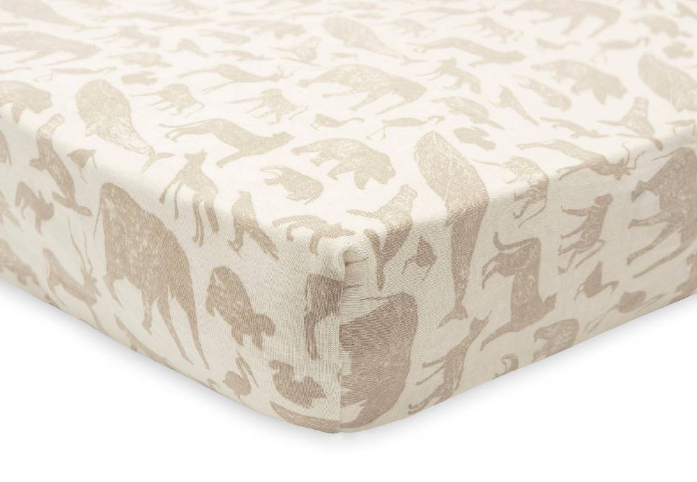 Jollein Spannbettlaken Jersey 70x140/75x150cm Animals Nougat Günstiger Verkauf