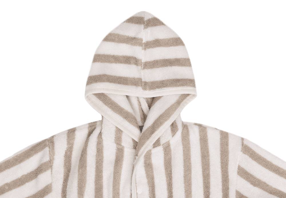 Jollein Bademantel 3-4 Jahre Stripe Frottee Olive Green GOTS Blitzangebot