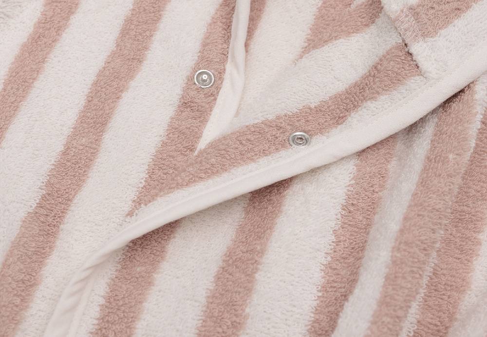 Jollein Bademantel 3-4 Jahre Stripe Frottee Wild Rose GOTS Saisonale Angebote