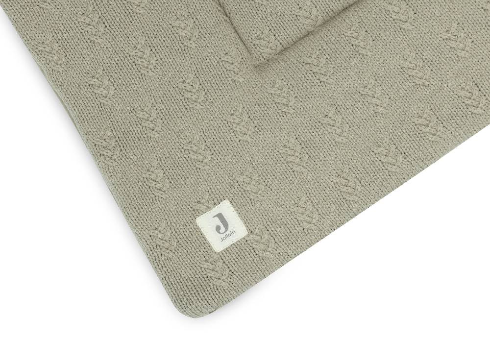Jollein Krabbeldecke 75x95cm Grain Knit Olive Green Kostenlose Rückgabe
