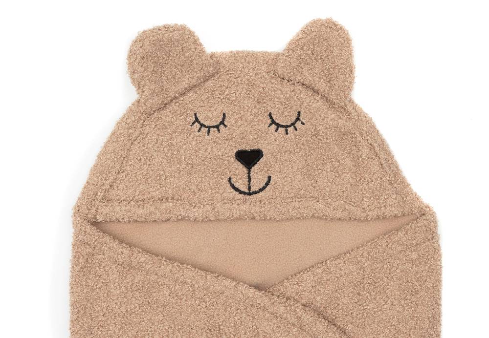 Jollein Einschlagdecke für Babyschale Bear Boucle Biscuit Clearance-Verkauf