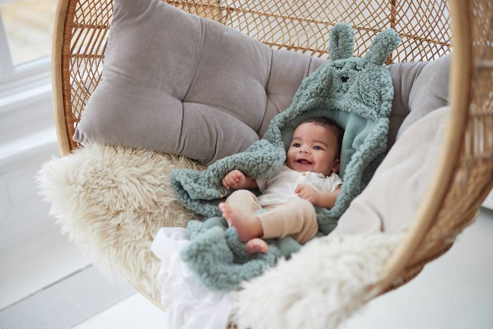 Jollein Einschlagdecke für Babyschale Bunny Ash Green Black Friday Preise