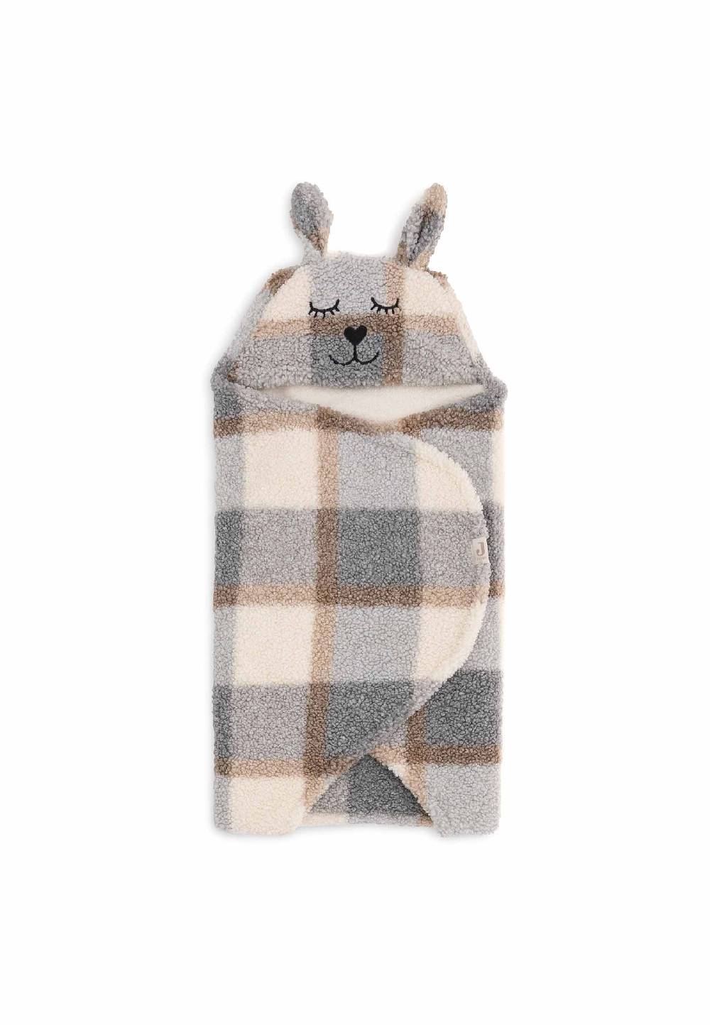 Jollein Einschlagdecke für Babyschale Bunny Check - Boucle 50% Rabatt für begrenzte Zeit