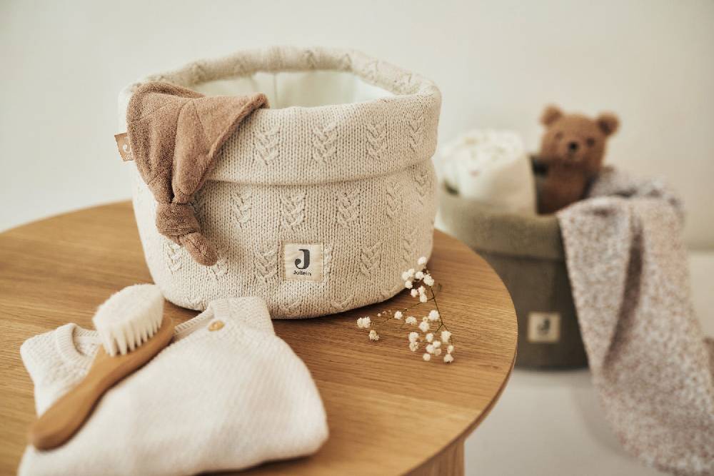 Jollein Pflegekörbchen Grain Knit Oatmeal Schlussverkauf
