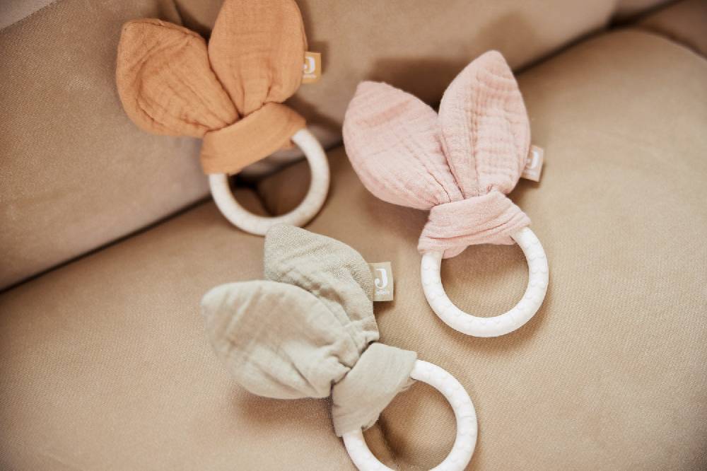Jollein Beißring Silikon Bunny Ears Wild Rose Neueste Mode
