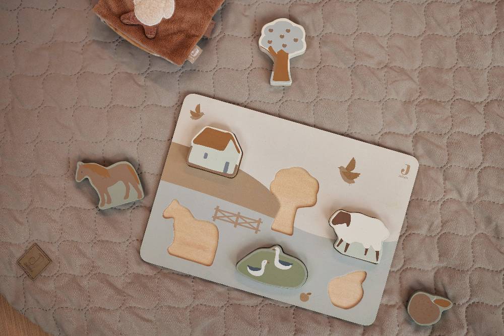Jollein Puzzle aus Holz Farm Kauf eins, bekomm eins gratis
