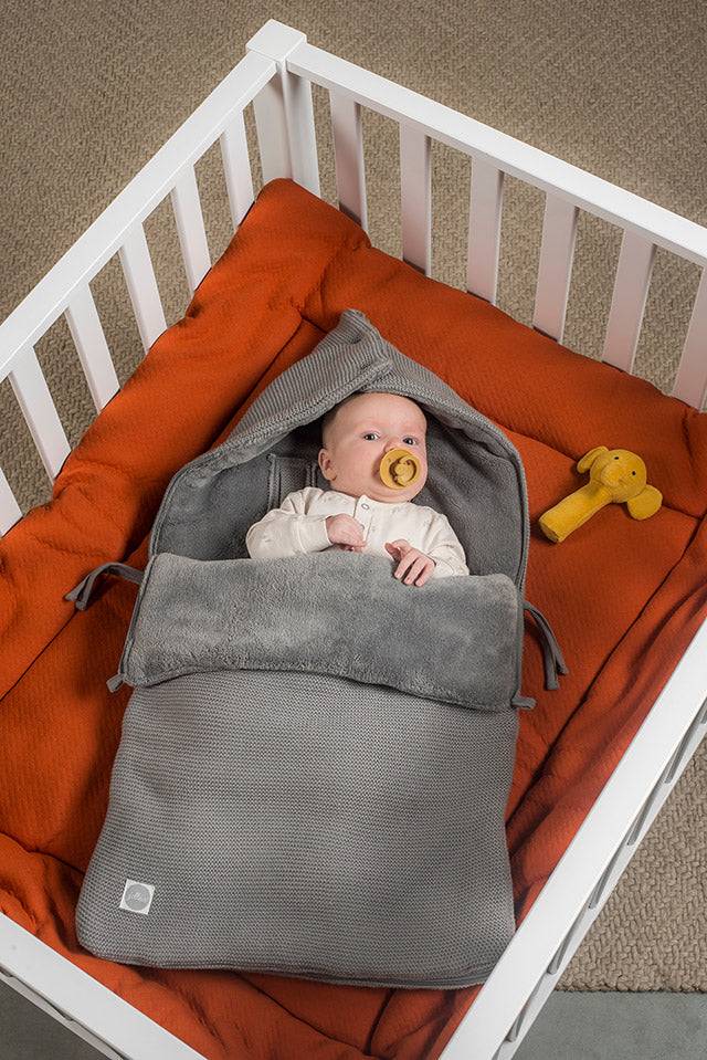 Jollein Fußsack gruppe 0+ 3/5 punkte Basic Knit Stone Grey Sonderangebote
