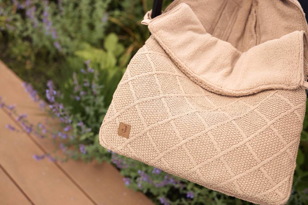 Jollein Fußsack Gruppe 0+ 3/5 Punkte Check Knit - Biscuit Zeitbegrenzte Promotion