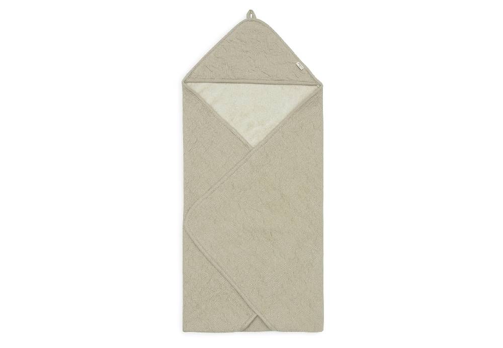 Jollein Kapuzenhandtuch 75x75cm Soft Waves Olive Green Kostenloser Versand