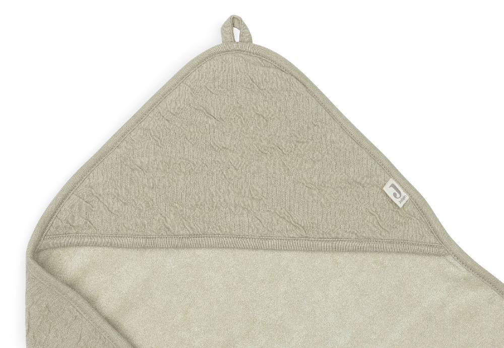 Jollein Kapuzenhandtuch 75x75cm Soft Waves Olive Green Kostenloser Versand