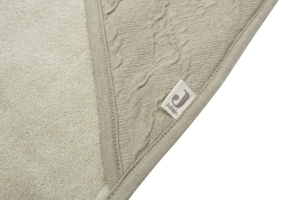 Jollein Kapuzenhandtuch 75x75cm Soft Waves Olive Green Kostenloser Versand