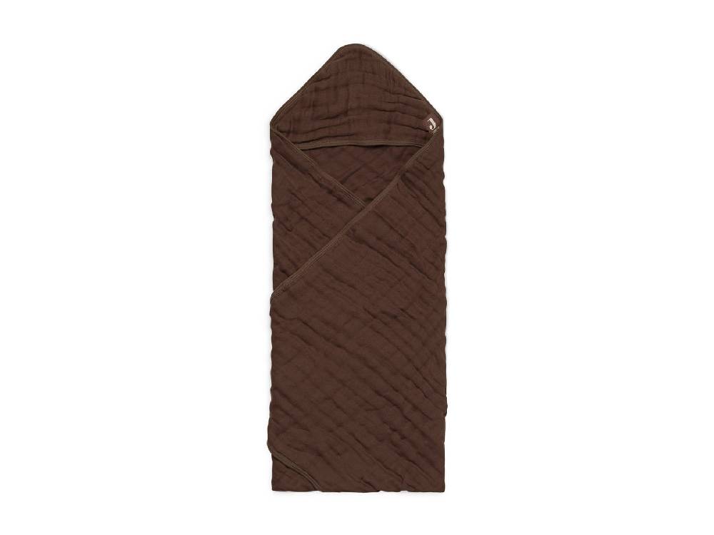 Jollein Kapuzenhandtuch Wrinkled Cotton 75x75cm Chestnut Begrenztes Angebot